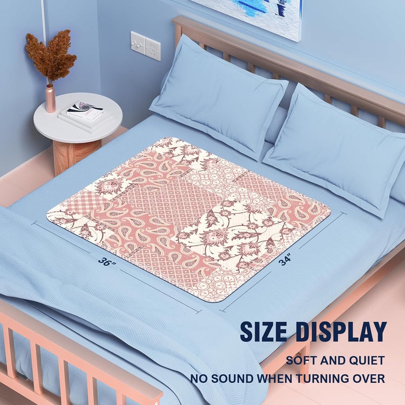 MILDPLUS Printed Washable Bed Pads 34"X36" Reusable Underpads Waterproof Mattress Protector Incontinence Bed Pads Pee Pads for Adults, Kids or Pets (Pink) - Image 2